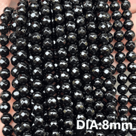 Cuentas facetadas de ágata negra Imagen9
